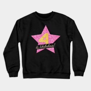 4th Birthday Gifts Women Fabulous - Pink Gold Crewneck Sweatshirt